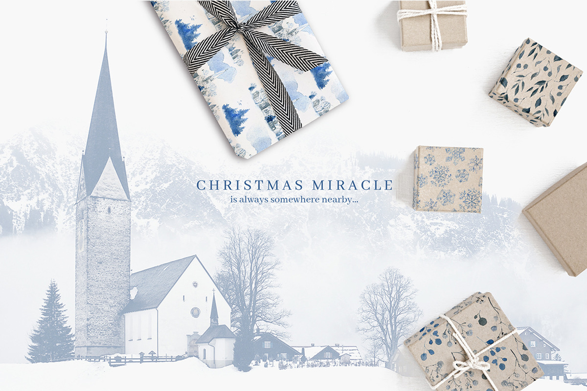 Blue Winter pattern collection, a Pattern Graphic by Dinkoobraz (Photo 6 of 10)