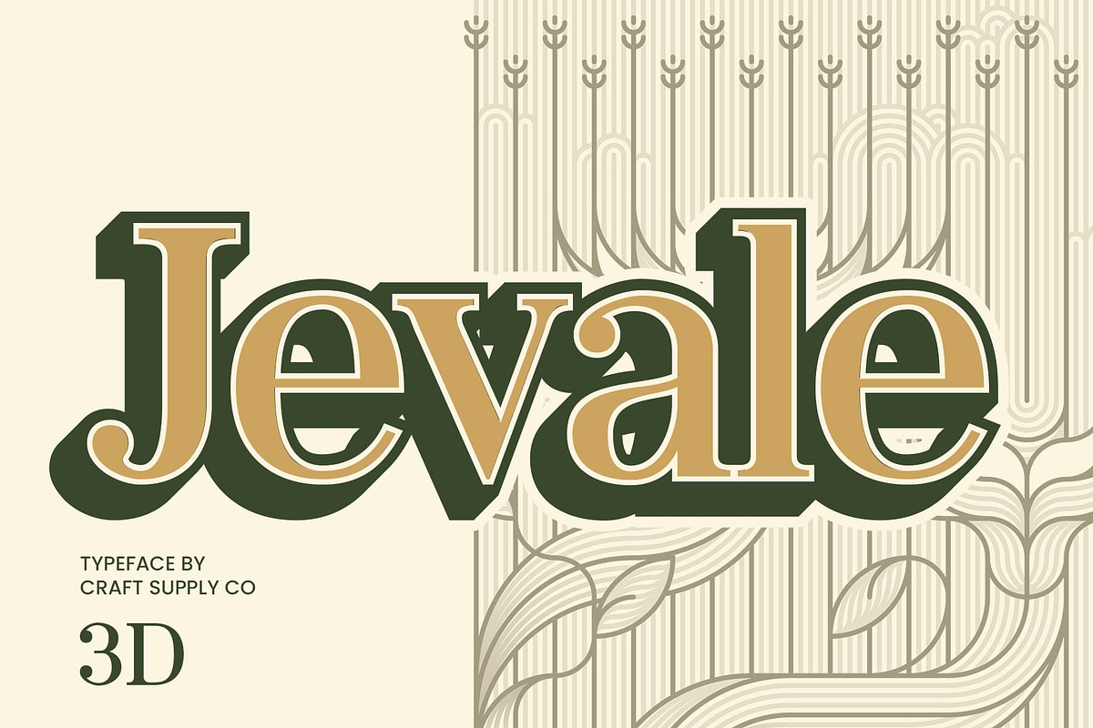 Jevale 3D, a Serif Font by Craft Supply Co. (Photo 1 of 8)