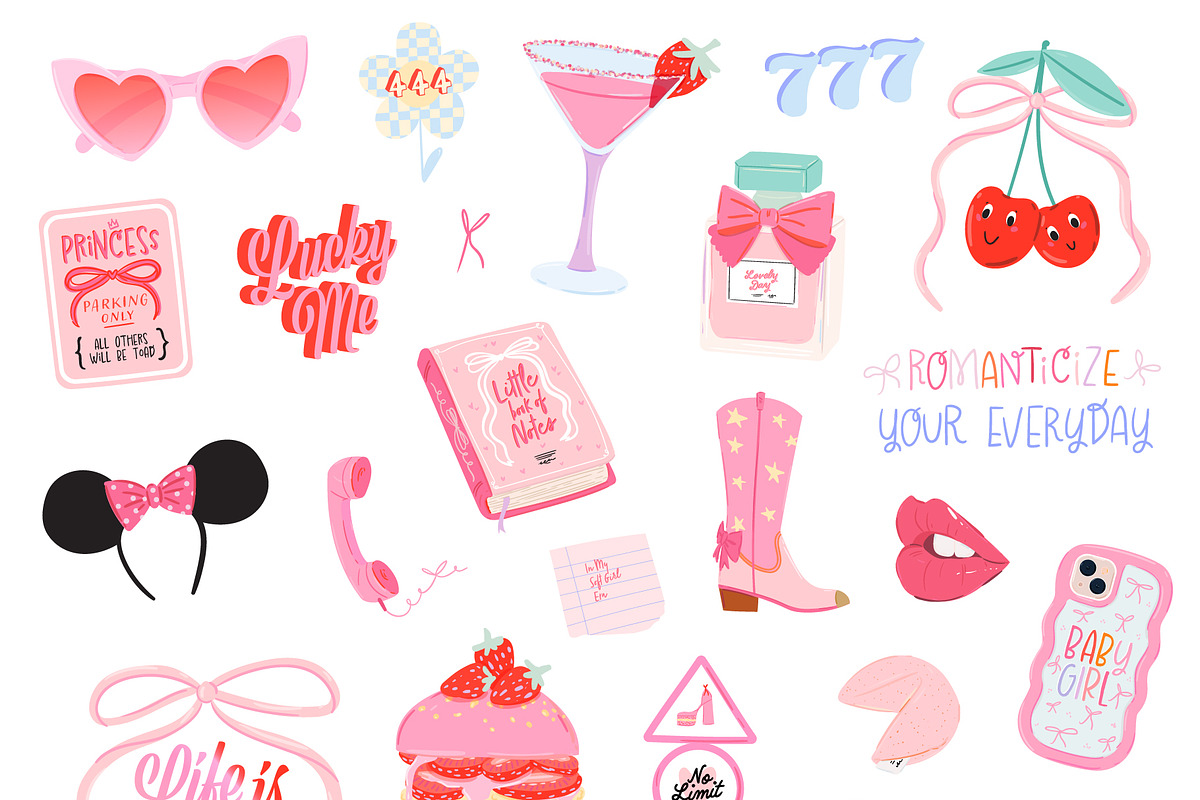 Cute Coquette Girl Aesthetic Clipart, an Object Graphic by Ruslana Lubenets (Photo 9 of 15)
