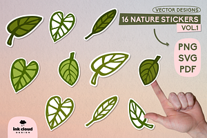 Monstera Nature Sticker Bundle SVG