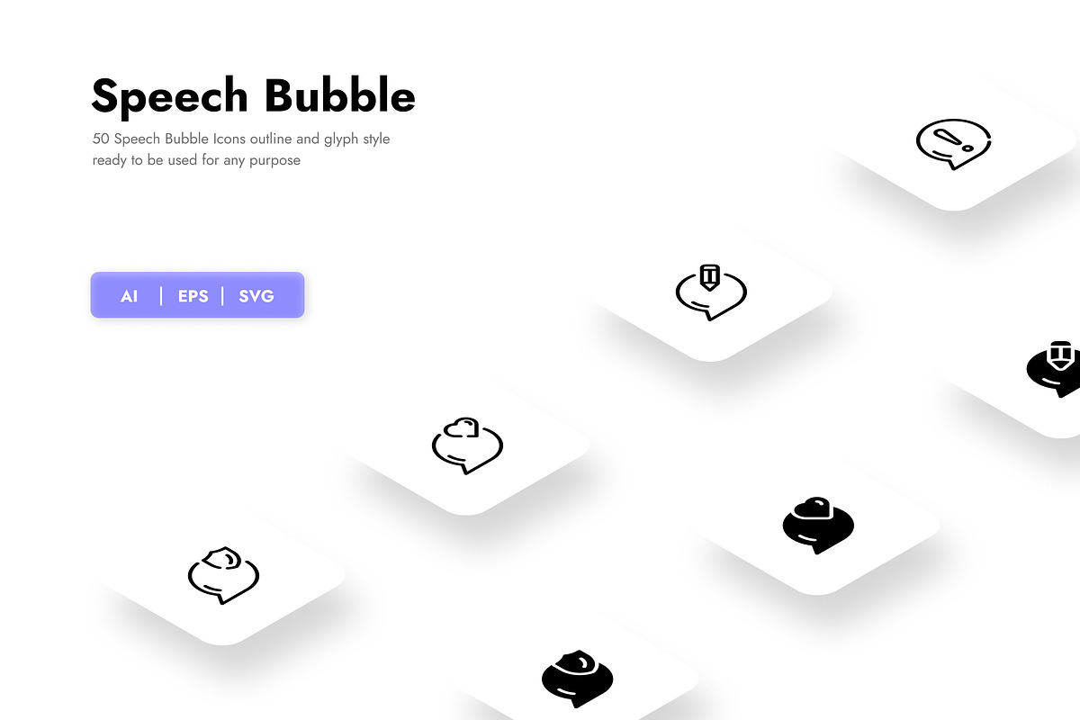Speech Bubble Icons, a Duotone Icon by HacaStudio (Photo 1 of 6)