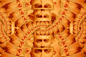 Surrealistic portrait of a man