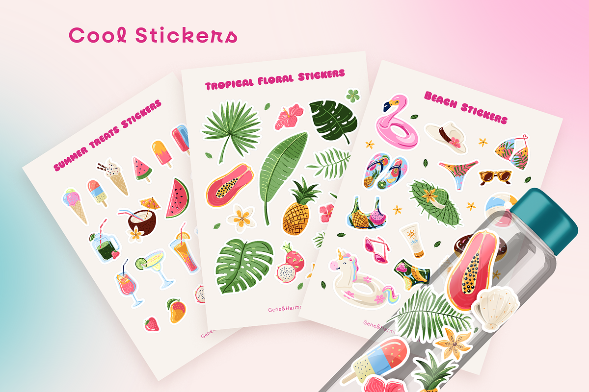 Summer vector clipart, beach sticker, a Seasonal Illustration by harmonia_green_art (Photo 7 of 14)