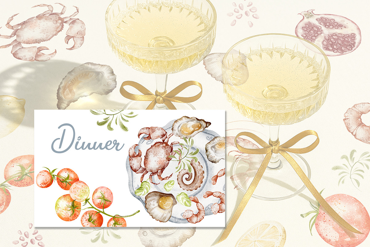 Watercolor Villa Wedding Clipart Set, an Object Illustration by LenArt (Photo 10 of 14)