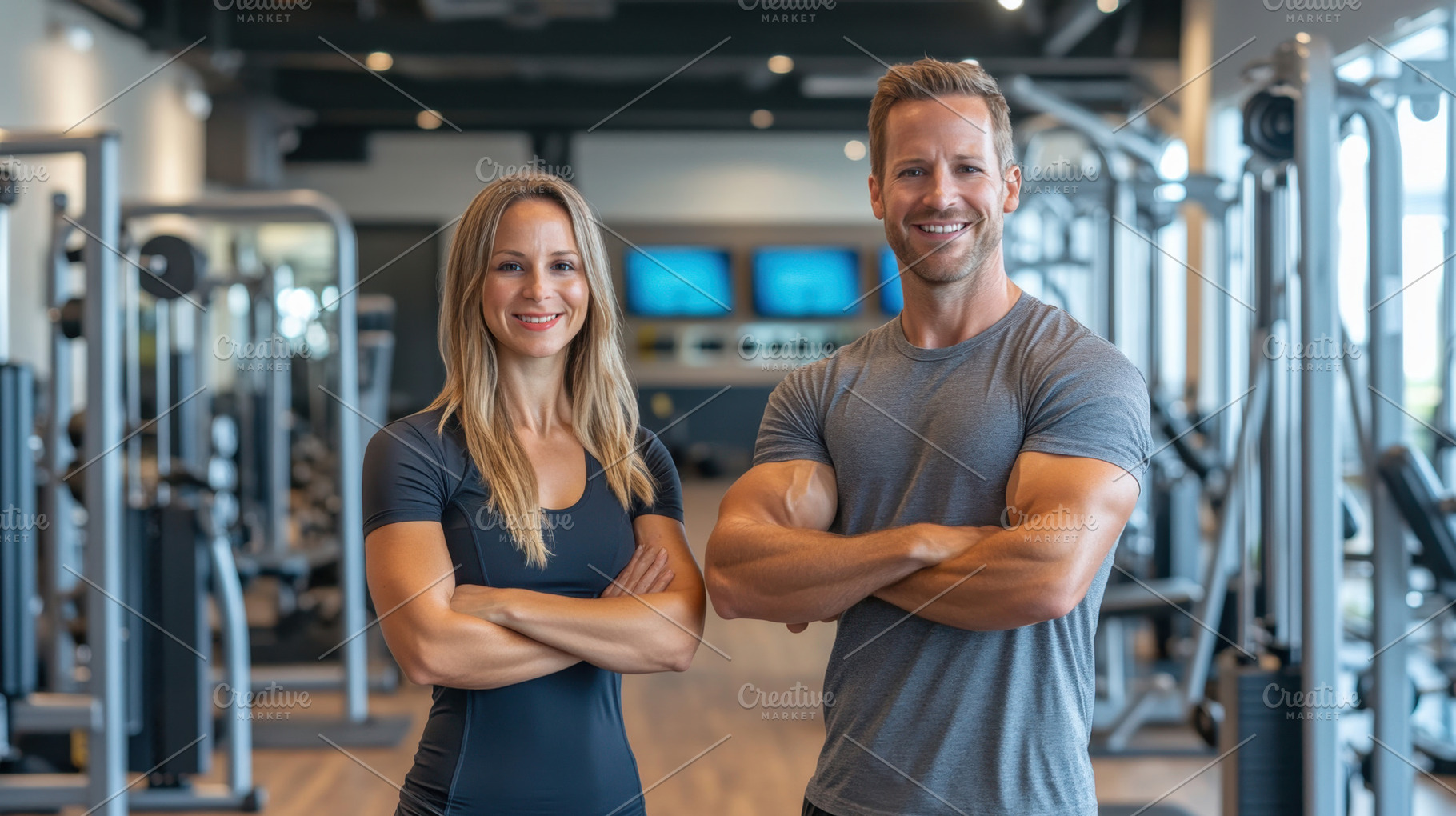 Fitness trainers in a modern gym, a Photo by Beautiful things