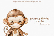 Watercolor Superhero Clipart Set, an Animal Illustration by Pati Paints (Thumbnail 2 of 9)