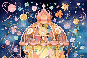 Whimsical Lantern Junk Paper