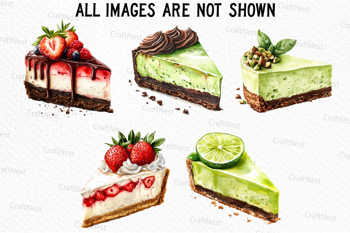 Cheesecake Watercolor Clipart, an Illustration by Craft Nest (Photo 6 of 6)
