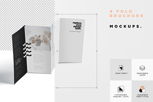 4 Fold Brochure Mockups