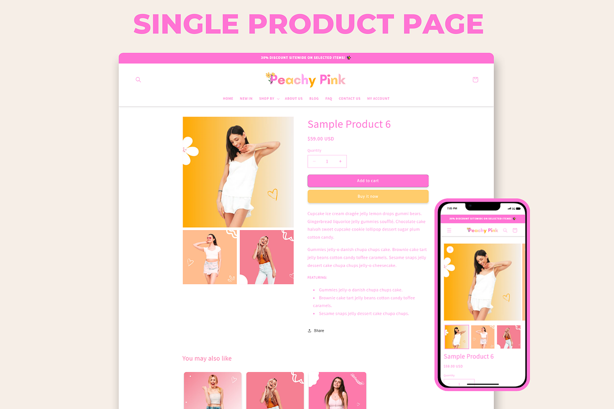 Shopify Theme Boutique Peachy Pink, a Shopify Template by Websiteboy (Photo 7 of 20)