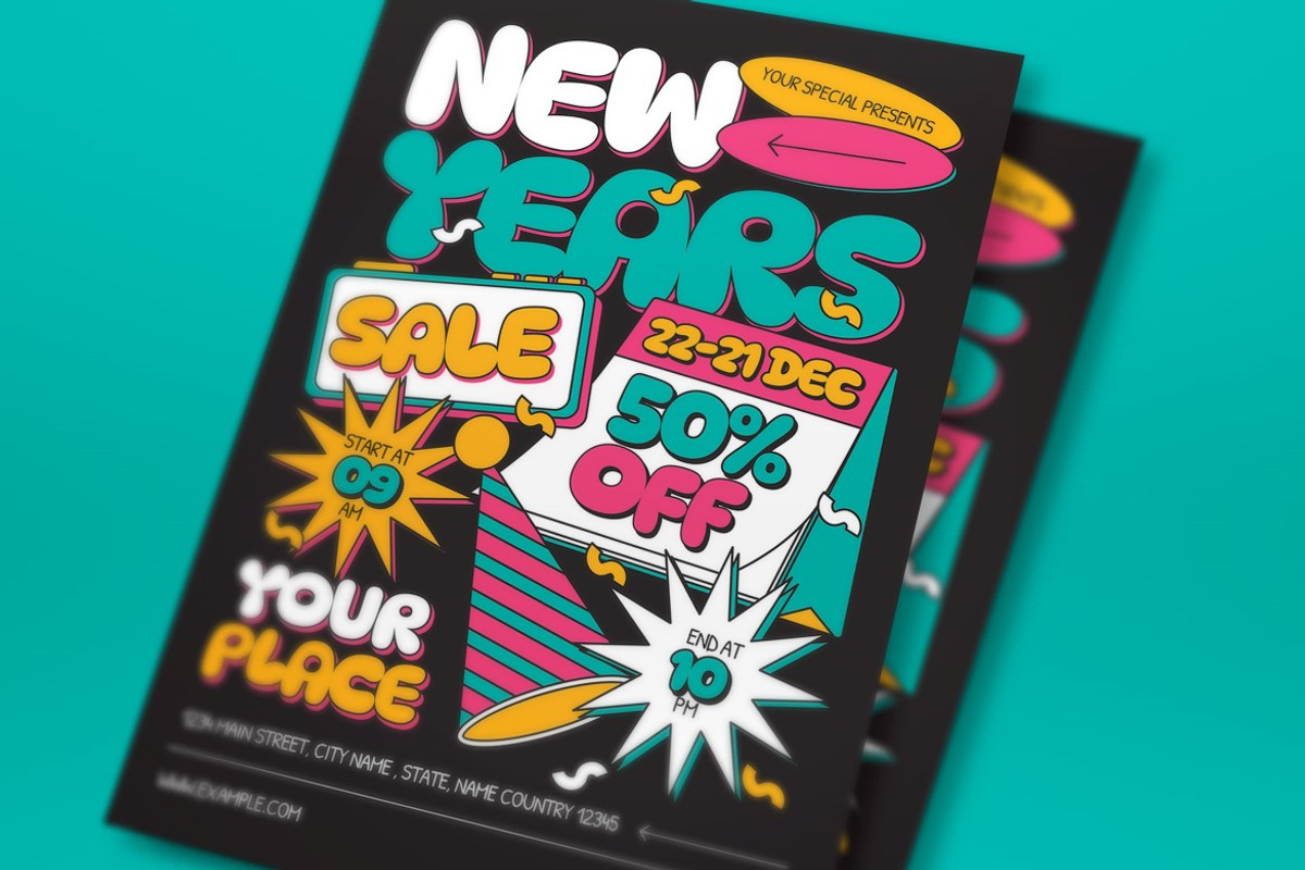 Black Green New Years Eve Flyer Set, a Flyer Template by graphicook (Photo 2 of 3)