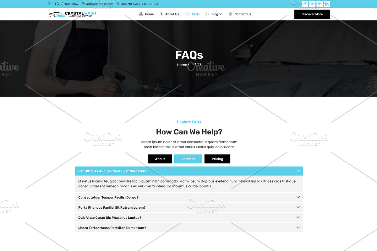 Car Wash & Auto Mechanic Template, a WordPress Template by HasnainDEV (Photo 3 of 5)