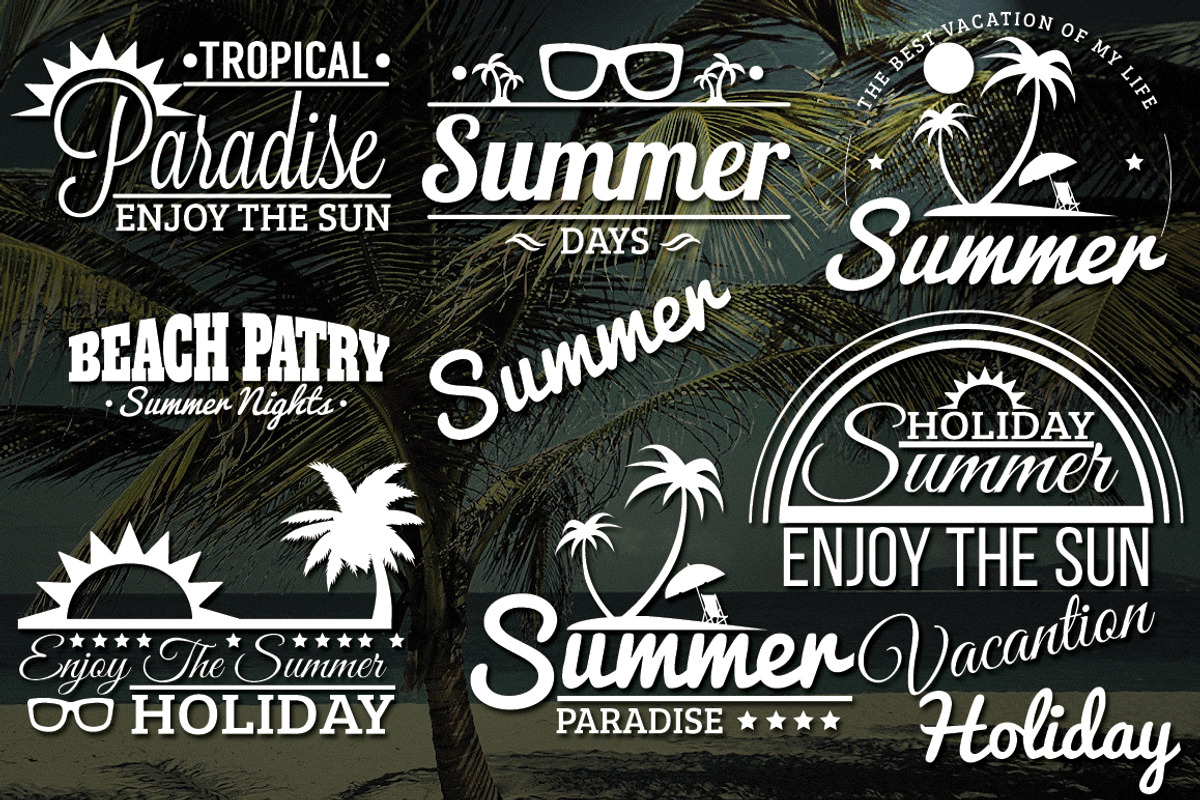 8 Summer Retro Labels, a Branding & Logo Template by Arys Design (Photo 1 of 3)