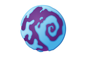 A stunning blue and purple, an Illustration by Things for designers