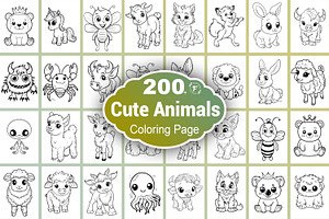 Cute Animals Coloring Page, a Graphic by Forhadx5