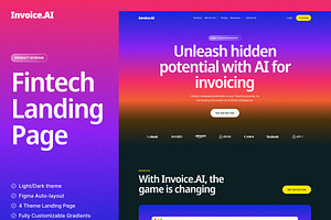 Invoice.AI - Financial Landing Page