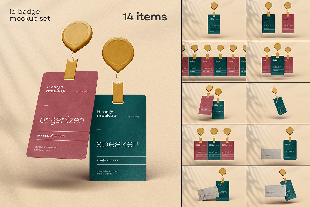 ID badge & business card mockup, a Product Mockup by dpi (Photo 1 of 16)
