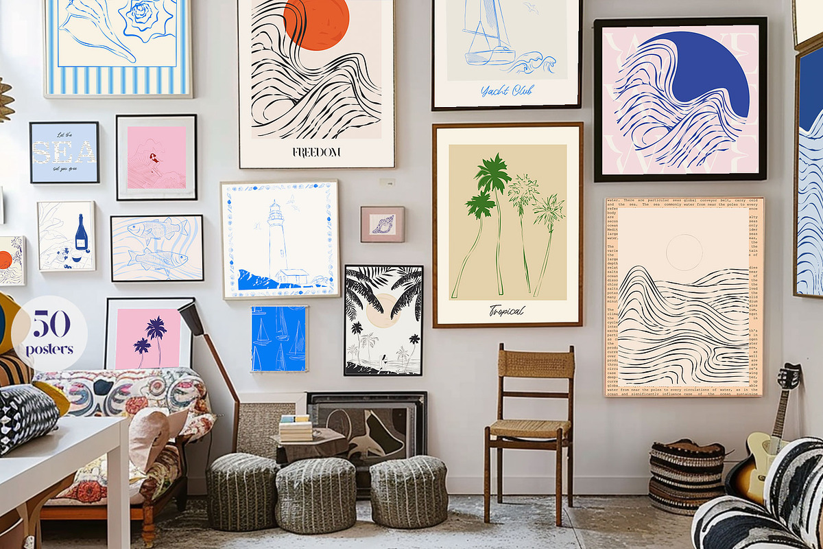 Coastal Wall Art. Posters Collection, a Decorative Illustration by Mio Buono (Photo 2 of 7)