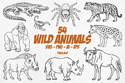 Wild Animals Line Art, an Animal Illustration by Tekuni (Thumbnail 1 of 12)