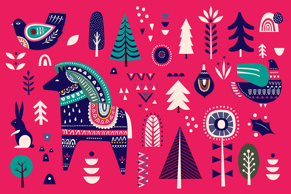 Scandinavian Christmas collection, an Animal Illustration by MoleskoStudio (Photo 4 of 17)