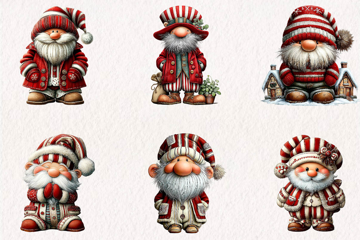Vintage Santa Claus Striped Santa, a Seasonal Illustration by CreationArt (Photo 3 of 7)