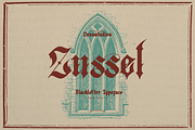 Zussel | Blackletter Typeface, a Blackletter Font by Denustudios (Thumbnail 1 of 12)