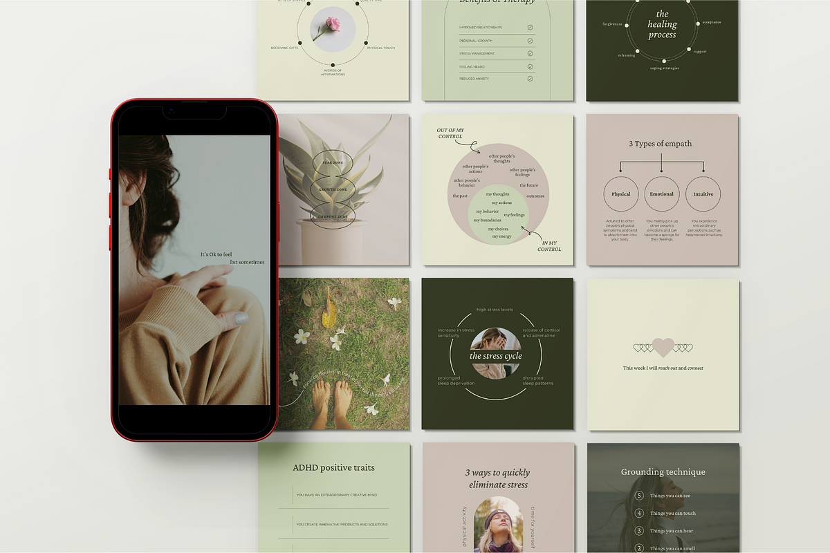 Mental Health Templates Canva Bundle, a Social Media Template by Soul & Maeum Store (Photo 6 of 7)