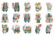 Woodland Valentine Clipart, an Illustration by SinaCreation (Thumbnail 2 of 7)