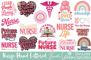 Nurse Svg Bundle Hand Lettered, an Object Graphic by DollarSmart