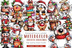 Cartoon-style Christmas Clipart, an Illustration by CreationArt