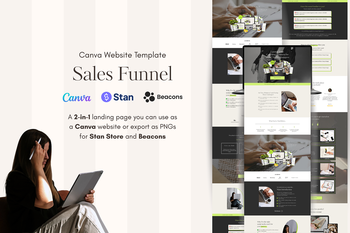 Stan Store Sales Page Template, a Landing Page Template by GlamWebDesigns (Photo 1 of 8)