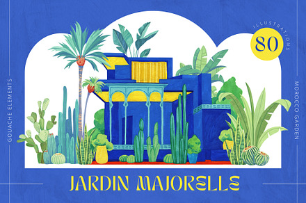JARDIN MAJORELLE  Floral gouache set