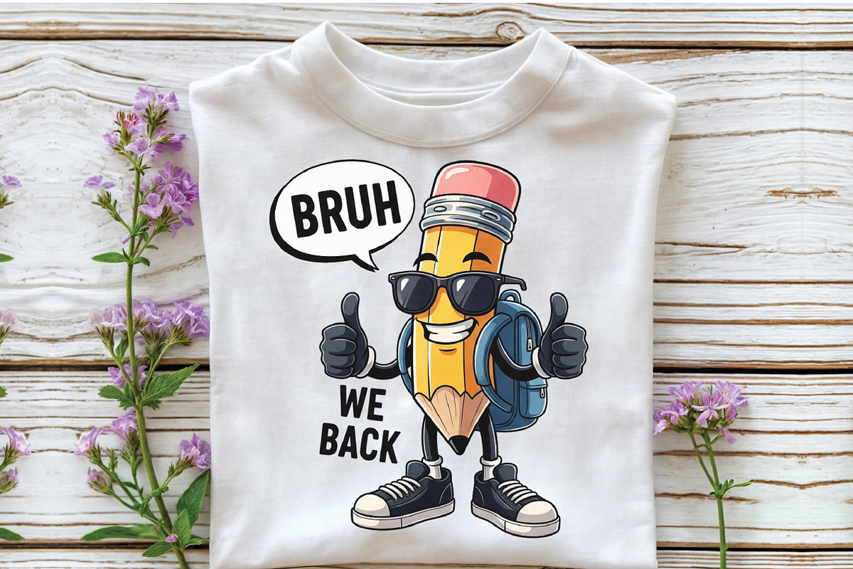 Bruh We Back to School Png, Teacher, an Illustration by Craft Nest (Photo 4 of 7)