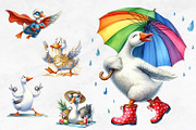 Silly Goose Watercolor Clipart, an Animal Illustration by Bijou Bay (Thumbnail 3 of 3)