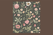 6 Seamless Flowers Roses Pattern, a Pattern Graphic by Vintage (Thumbnail 3 of 7)