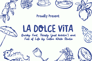 La Dolce Vita Brush Font, a Handwritten Font by Sofia Skoog