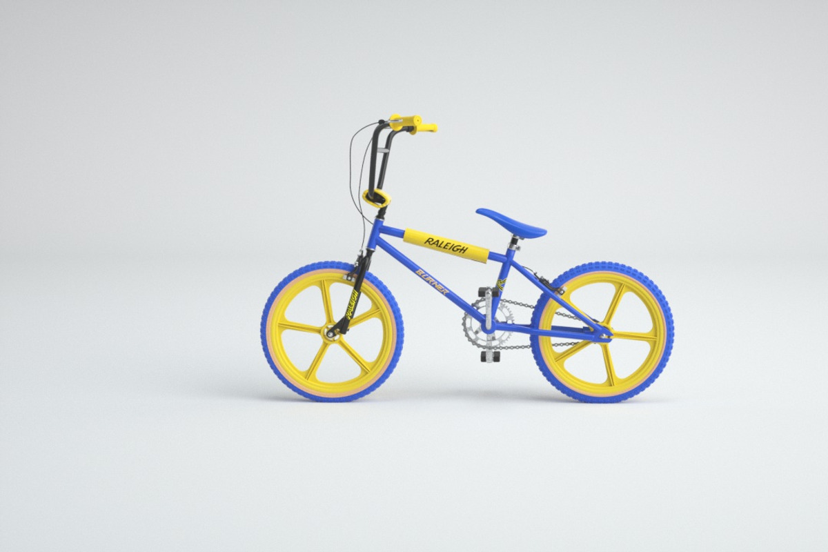 1980s Raleigh Burner BMX Bicycle, a Cars & Vehicle 3D Model by 3DTreatment (Photo 25 of 25)