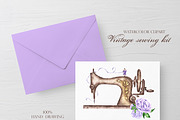 Sewing watercolor kit Sewing machine, an Illustration by SabinaWatercolorArt (Thumbnail 12 of 14)