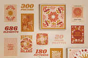 1160+ Groovy Posters Patterns Bundle, a Decorative Illustration by Julia Dreams (Thumbnail 2 of 14)