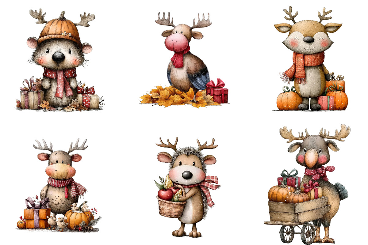 Whimsical Thanksgiving Clipart, an Illustration by DreamArtGraphic (Photo 5 of 5)
