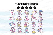Cute Kawaii Unicorn Characters, an Animal Illustration by Palau (Thumbnail 10 of 12)