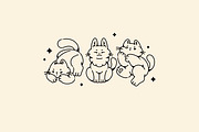 Lazy cute cats. Lineart collection, an Animal Illustration by heyXeni (Thumbnail 3 of 11)