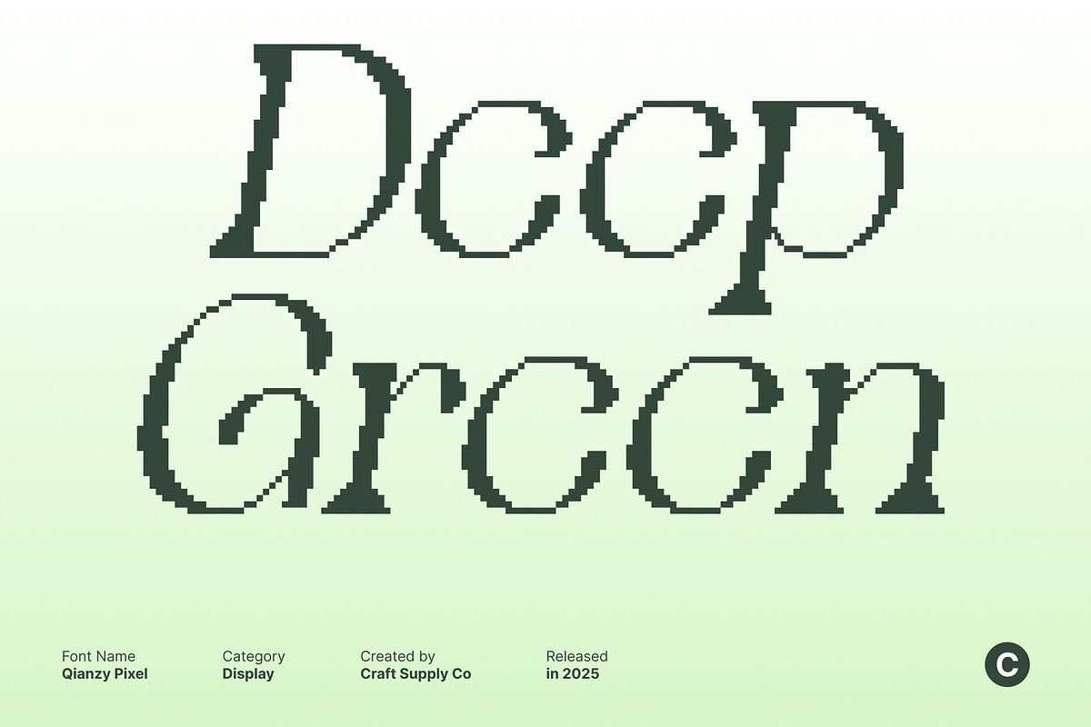 Qianzy Pixel, a Serif Font by Craft Supply Co. (Photo 3 of 8)