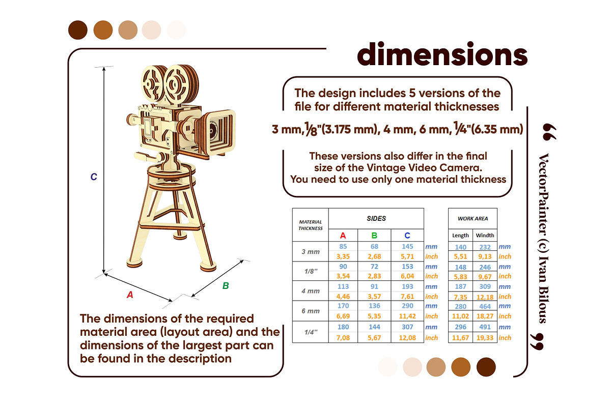 Retro Video Camera - Laser Cut File, an Object Graphic by VectorPainter (Photo 14 of 16)