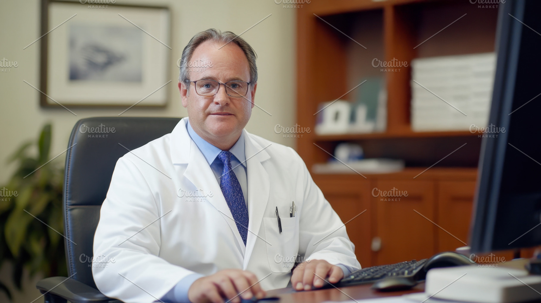 Doctor at work in office setting, a Photo by Beautiful things