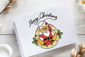 Christmas Santa Cowboy Boots Svg Png