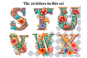 Boho Floral Pastel Alphabet Letters, a Decorative Illustration by Creative Art By SamM (Thumbnail 6 of 10)