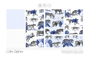 Indigo Safari Luxury Print Designs, a Pattern Graphic by TSTUDIO (Thumbnail 3 of 11)