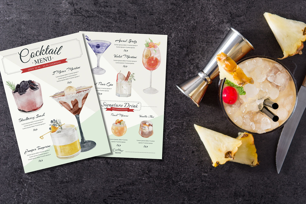 Watercolor Cocktail & Drink, a Food Illustration by ArtbyHien (Photo 11 of 11)