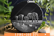 Elephants Group Walking Herd Beach, a Background Graphic by LaseredNinja (Thumbnail 3 of 7)